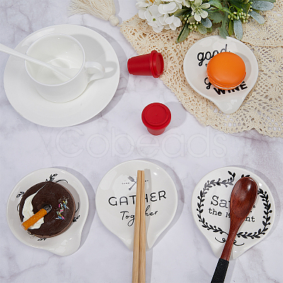 Ceramic Spoon Holders AJEW-WH0083-38D-1