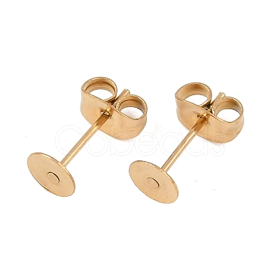 Ion Plating(IP) 304 Stainless Steel Stud Earring Findings X-STAS-H436-24G-5mm-1