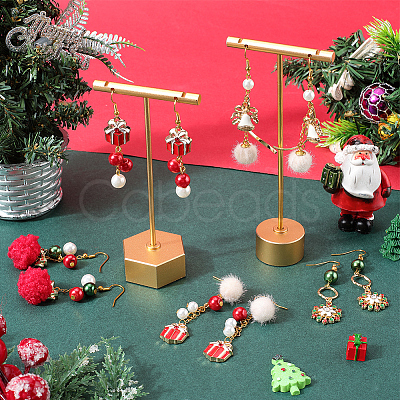 Christmas Theme DIY Fibre & Alloy Enamel Pendant Earring Making Kits DIY-SC0028-32-1