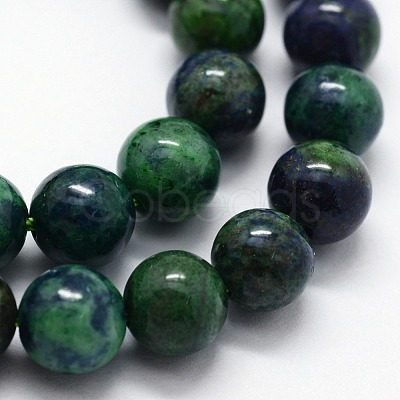 Natural Chrysocolla and Lapis Lazuli Beads Strands G-I199-37-6mm-1