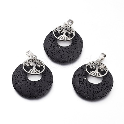 Natural Lava Rock Pendants G-I286-A-1