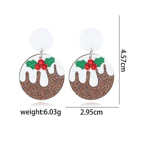 Christmas Alloy Rhinestone Dangle Stud Earrings FS-WGC5D36-27-1