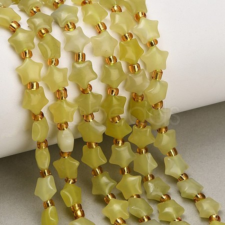 Natural Lemon Jade Beads Strands G-Z080-A26-8mm-1