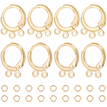 24Pcs 2 Style Brass Huggie Hoop Earring Findings FIND-BBC0002-63-1