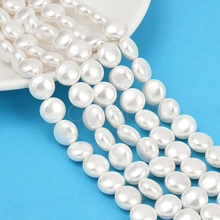 Electroplated Shell Pearl Beads Strands BSHE-G027-13B-1
