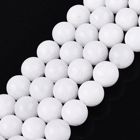 Dyed Natural White Jade Round Bead Strands G-Q937-6mm-20-1