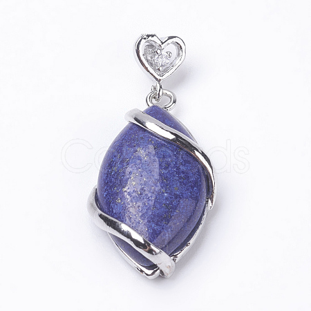 Natural Lapis Lazuli Pendants X-G-E423-08P-1