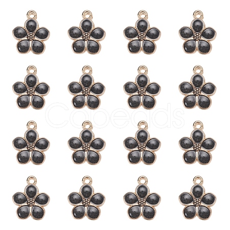 Light Gold Plated Alloy Enamel Pendants X-ENAM-R136-17D-1