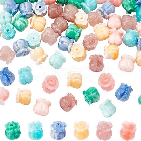 60Pcs 6 Colors Synthetic Coral Beads CORA-NB0001-01-1