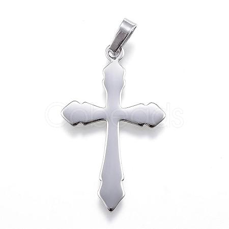 Non-Tarnish 304 Stainless Steel Pendants with 201 Stainless Steel Clasp STAS-G124-18P-1