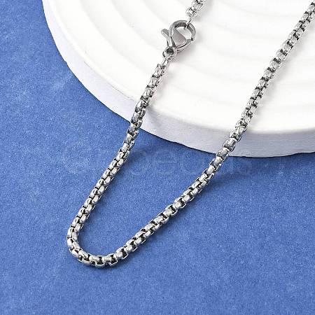 Tarnish Resistant 201 Stainless Steel Box Chains Necklaces NJEW-L416-02-2.5mm-1