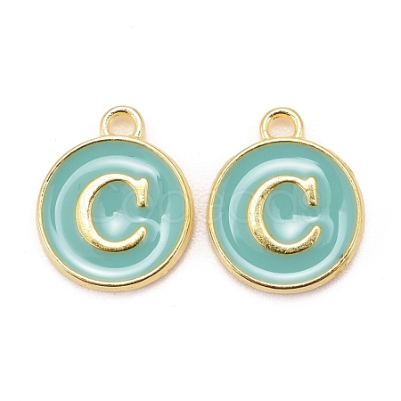 Golden Plated Alloy Enamel Charms X-ENAM-S118-05C-1