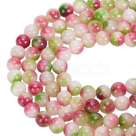 2 Strands Natural White Jade Beads Strands G-ME0001-19-1