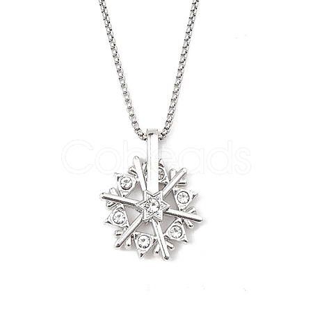 Zinc Alloy with Rhinestone Pendant Necklaces NJEW-M211-15P-01-1