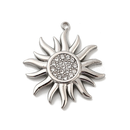 304 Stainless Steel Rhinestone Pendants STAS-A122-03P-1