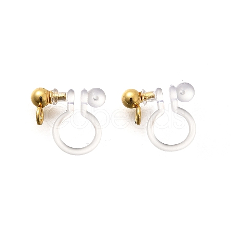 201 Stainless Steel Clip-on Earring Settings STAS-F311-14G-1