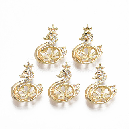 Brass Cubic Zirconia Peg Bails Pendants KK-N233-027-NF-1