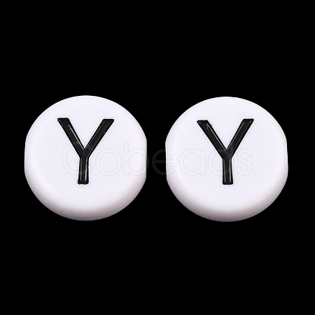 Opaque White Acrylic European Beads AC-CBA3BDD-01Y-1