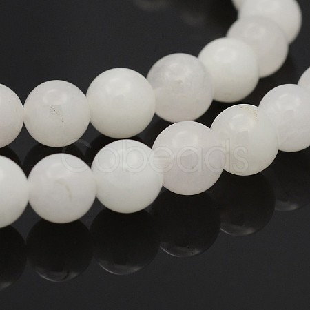 Natural Round White Jade Bead Strands G-P070-01-4mm-1