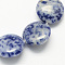 Natural Blue Spot Jasper Bead Strands, Flat Round, 16x5mm, Hole: 1mm, about 25pcs/strand, 16.5 inch