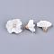 Handmade Cloth Pendant Decorations, with Alloy Findings, Flower, White, 24~26x24~25mm, Hole: 2mm