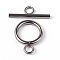 Non-Tarnish 304 Stainless Steel Ring Toggle Clasps, Stainless Steel Color, Ring: 19x14x2mm, Bar: 20x7x2mm, Hole: 3mm