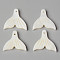 Natural Freshwater Shell Pendants, Mermaid Tail Shape, Creamy White, 18x19x3mm, Hole: 1mm