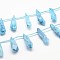 Electroplated Natural Quartz Crystal Beads Strands, Top Drilled Beads, Teardrop, Light Sky Blue, 24~31x6~15x4~10mm, Hole: 1.5mm, about 25pcs/strand, 14.3 inch