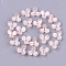 Cellulose Acetate(Resin) Bead Caps, 3-Petal, Flower, Pink, 12x13x5.5~6mm, Hole: 1.2mm