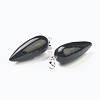 Natural Obsidian Pointed Pendants G-F705-01B-P-3