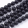 Natural Black Stone Bead Strands G-R193-01-12mm-1
