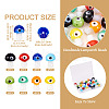 32Pcs 8 Colors Handmade Evil Eye Lampwork Beads LAMP-CD0001-20-3