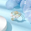 Natural Shell Heart Cuff Ring RJEW-JR00644-02-2