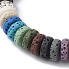 Dyed Colorful Natural Lava Rock Beaded Stretch Bracelets BJEW-JB09683-02-3