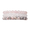 3Pcs 3 Styles Natural Mixed Gemstone Round Beaded Stretch Bracelets Set BJEW-JB10139-04-1