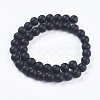 Synthetic Black Stone Bead Strands G-R345-10mm-38-1-2