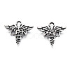 Tibetan Style Alloy LPN Caduceus Medical Symbol Charms TIBEP-N008-133-2