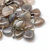 Heart Natural Grey Agate Pendants G-Q371-04-1