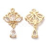Brass with Glass Rhinestone Pendants KK-B074-09G-1