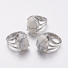 Natural Howlite Wide Band Finger Rings RJEW-K224-A13-3