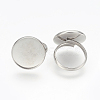 Tarnish Resistant Adjustable 304 Stainless Steel Finger Rings Components STAS-L193-P-18mm-2