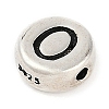 925 Sterling Silver Flat Round with Letter Beads STER-G044-01AS-O-2