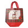 Christmas Theme Tartan Non-woven Fabric Gift Tote Bags with Handle ABAG-G017-01C-2