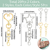 20Pcs 4 Styles Zinc Alloy Swivel Clasps FIND-SP0004-23-2