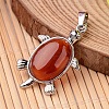 Tortoise Platinum Tone Brass Natural & Synthetic Mixed Stone Pendants G-F265-01-2