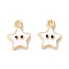 Rack Plating Eco-friendly Brass Enamel Charms KK-D073-01G-04-NR-2