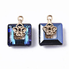 Electroplate Glass Charms EGLA-N005-002A-3