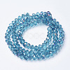 Electroplate Transparent Glass Beads Strands EGLA-A034-T2mm-F17-2