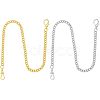 2Pcs 2 Style Iron Clip Pocket Watch Chain DIY-UN0003-62-1