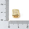 Brass Micro Pave Clear Cubic Zirconia European Beads KK-K368-01G-03-3